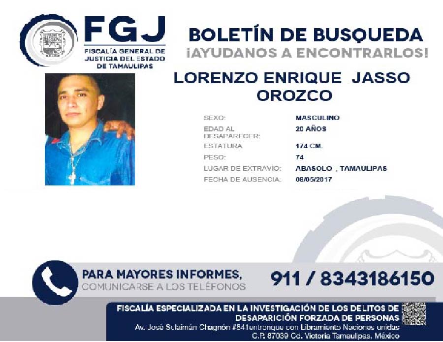 Boletín de Búsqueda Lorenzo Enrique