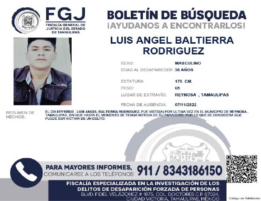 Boletín de Búsqueda Luis Angel