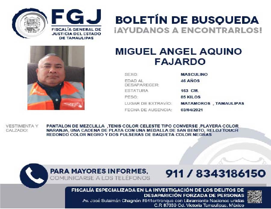 Boletín Busqueda Miguel Angel