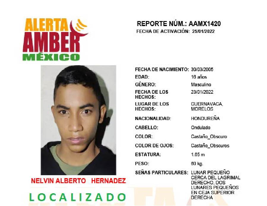 Alerta Amber Nelvin Alberto