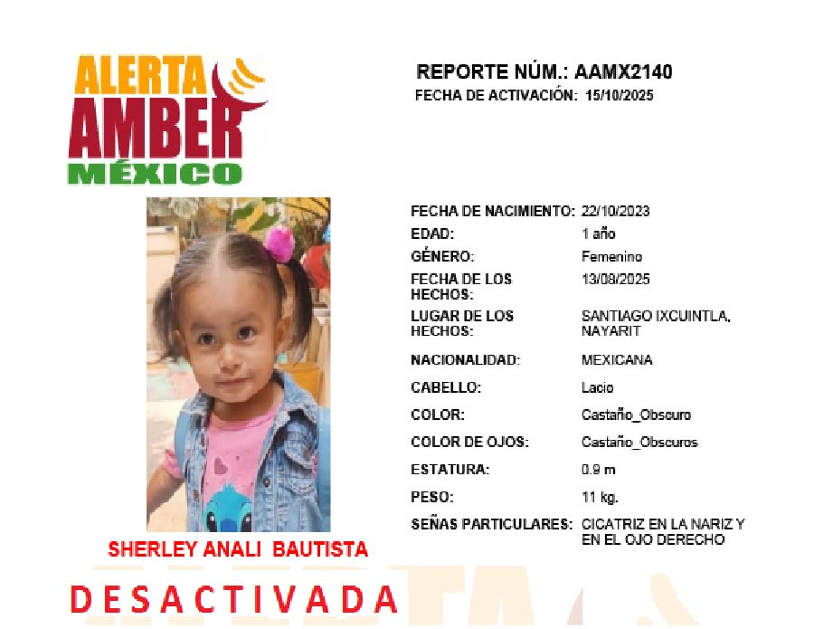 Alerta Amber Sherley Analy