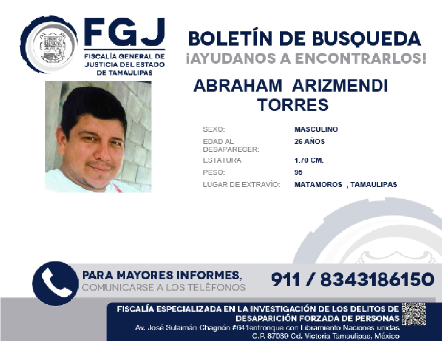 Boletin de busqueda Abraham Arizmendi