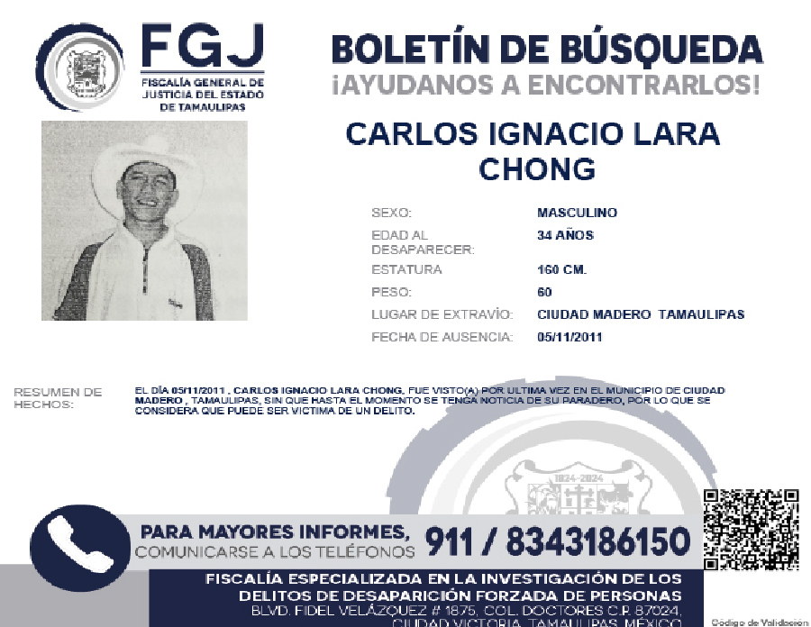 Boletin de Busqueda Carlos Ignacio