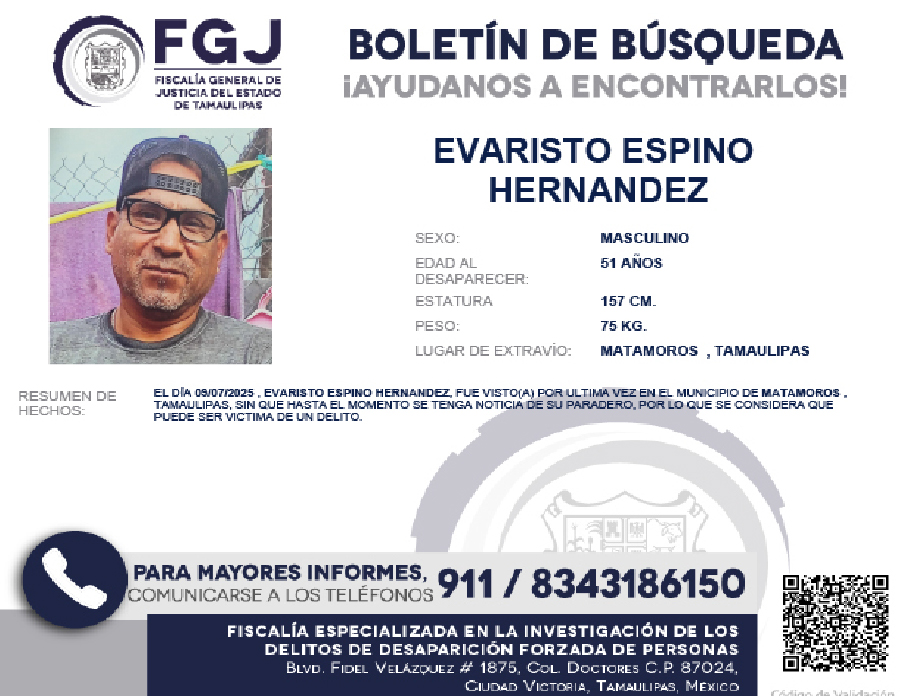Boletín de Búsqueda Evaristo