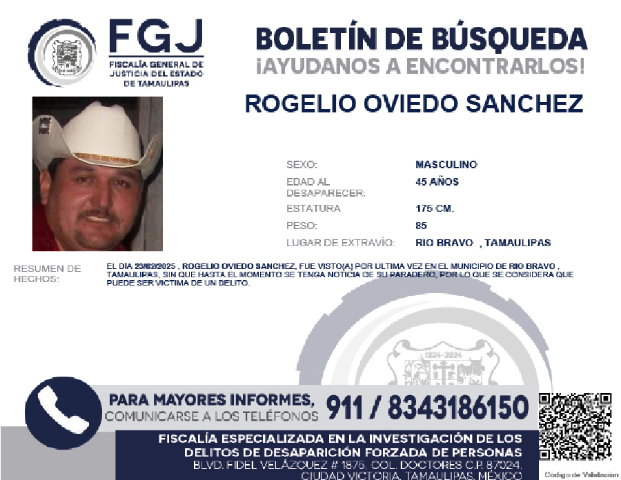 Boletín de Búsqueda Rogelio
