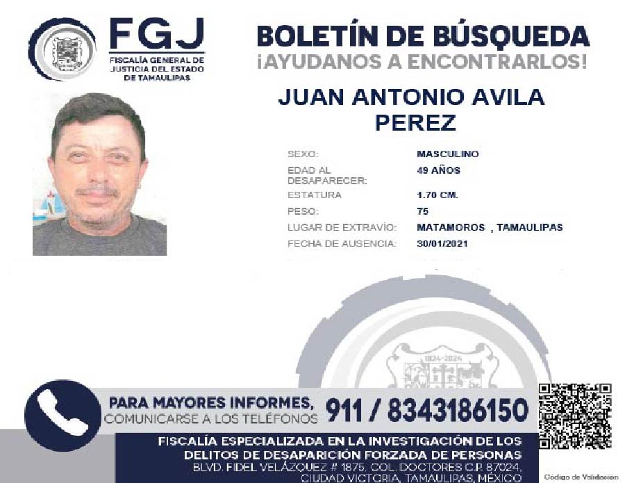 Boletín de Búsqueda Juan Antonio