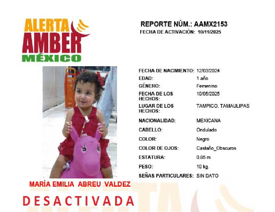 Alerta Amber Maria Emilia