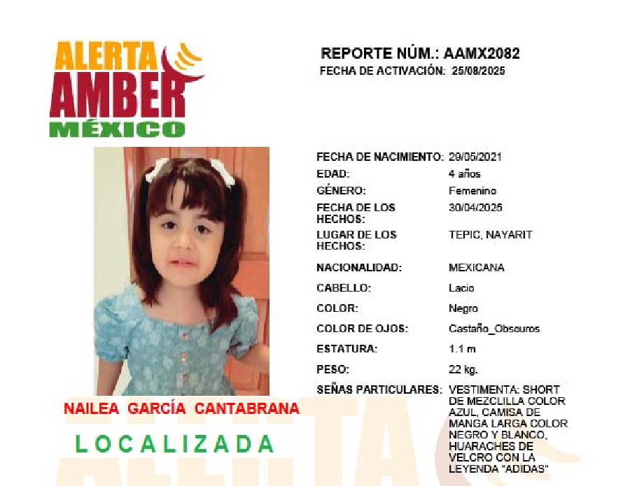 Alerta Amber Nailea Garcia