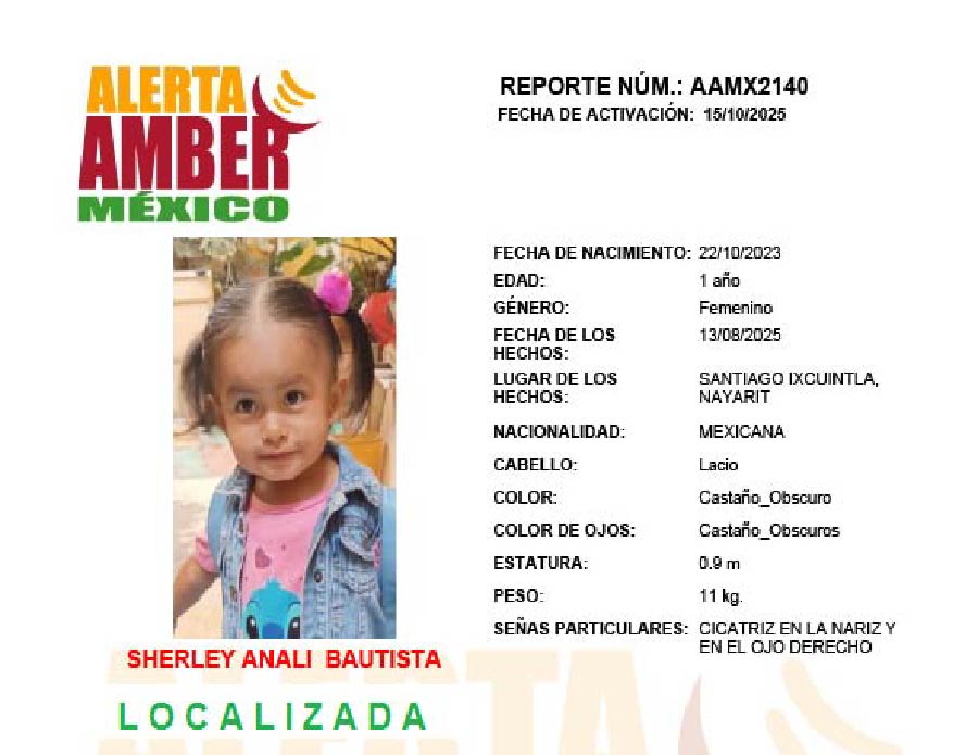 Alerta Amber Sherley