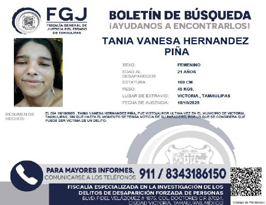 Boletín de Búsqueda Tania