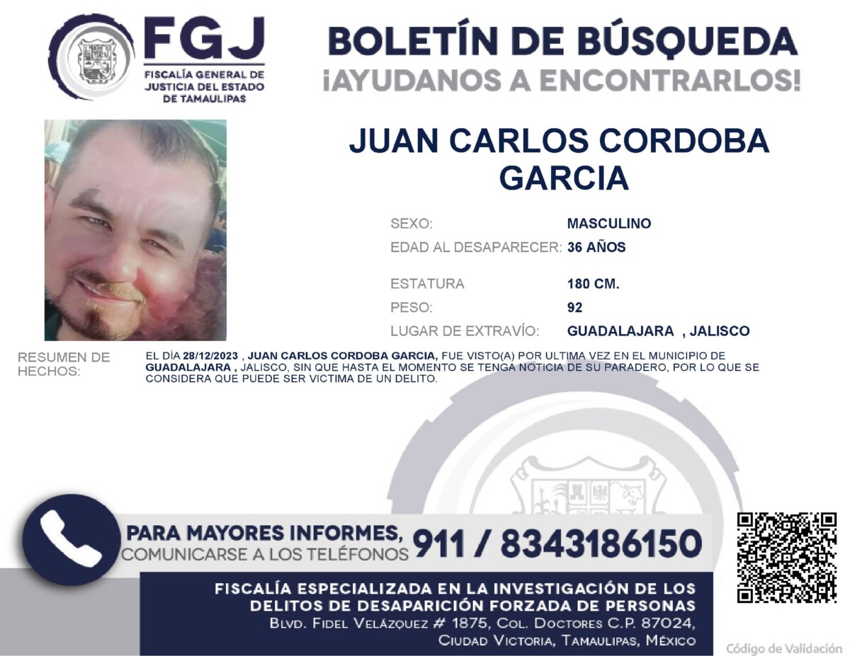 Boletín de Búsqueda Juan Carlos
