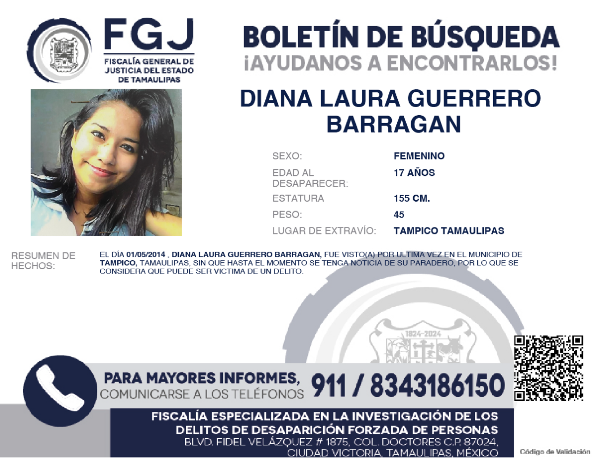 Boletín de Búsqueda Diana Laura