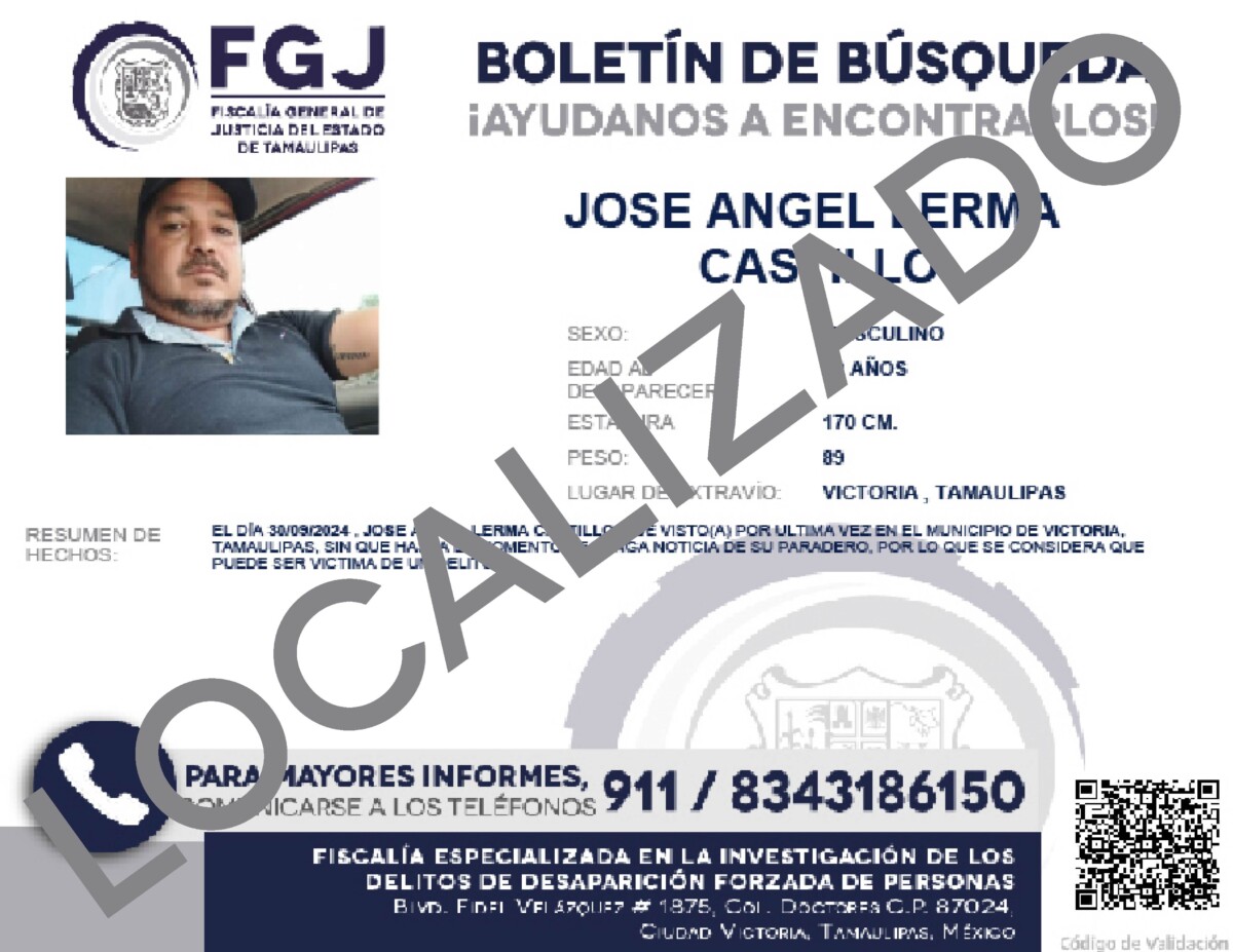Boletín de Búsqueda Jose Angel Lerma