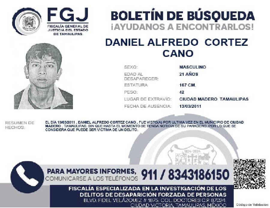 Boletín de Búsqueda Daniel