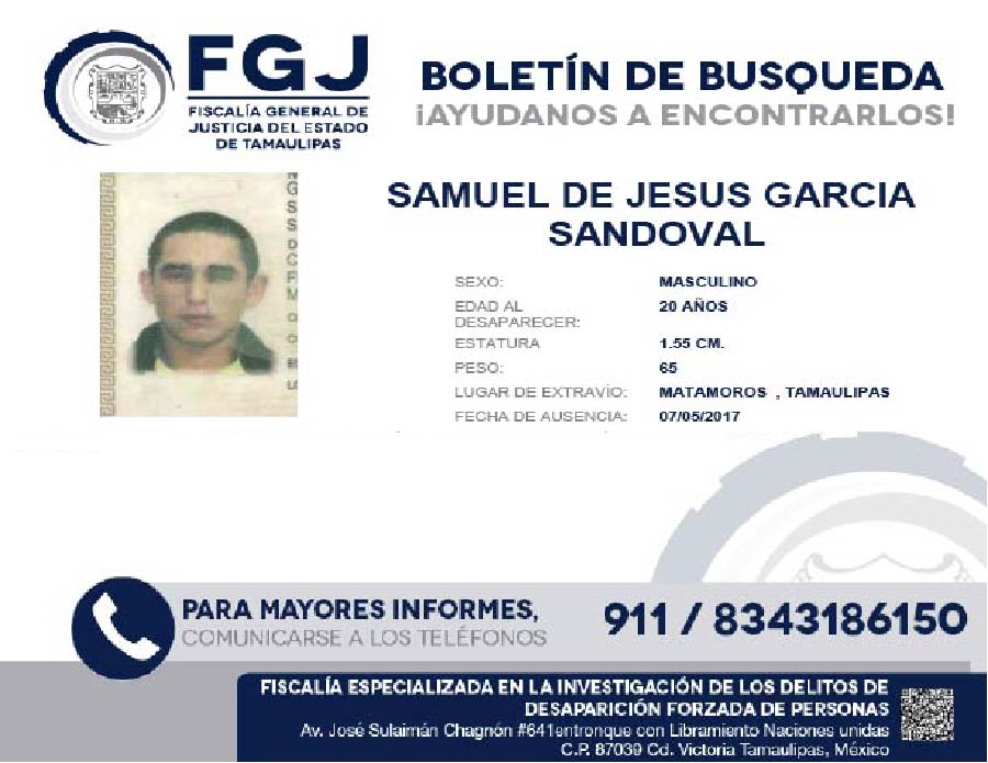 Boletín de Búsqueda de Samuel de Jesus