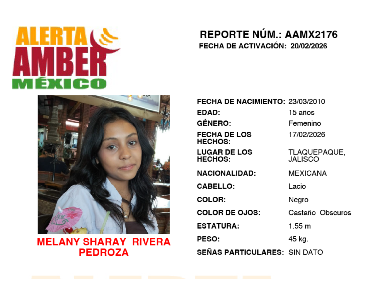 Alerta Amber Melany Sharay Rivera