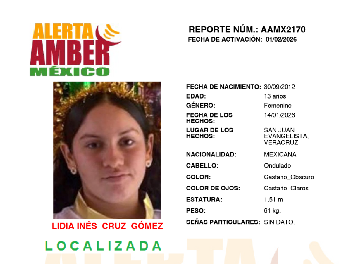 Alerta Amber Lidia Ines