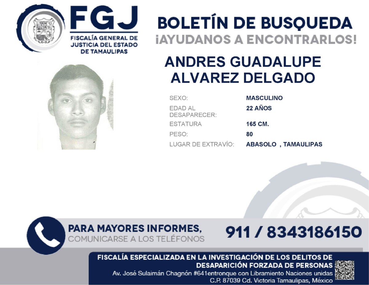 Boletín de Búsqueda Andres Guadalupe