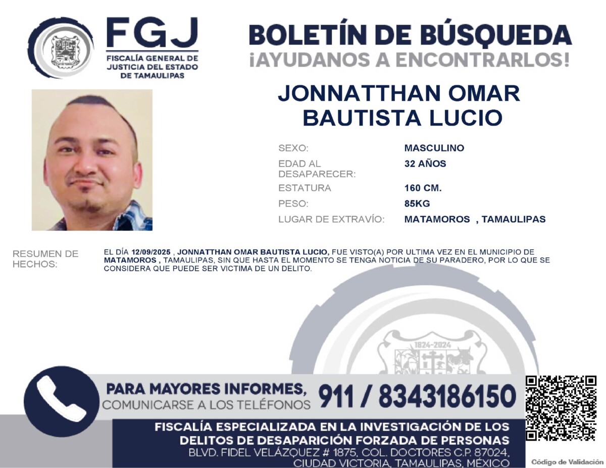 Boletín de búsqueda jonnatthan