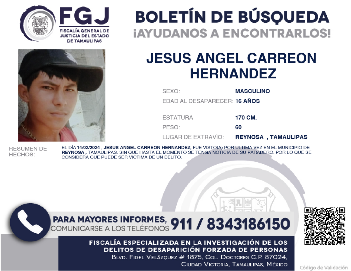 Boletín de búsqueda Jesus