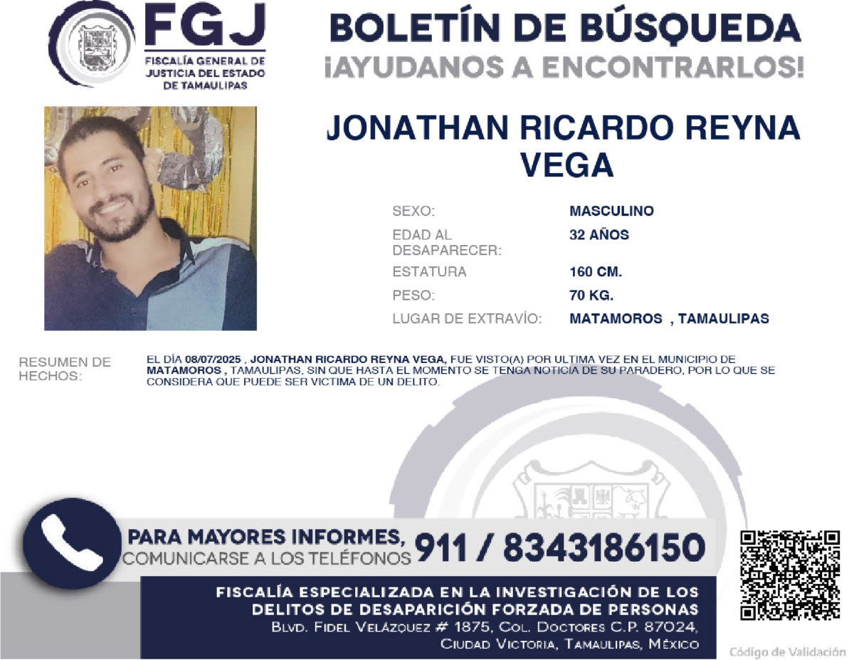 Boletín de Busqueda Jonathan