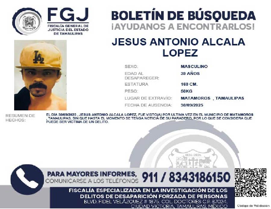 Boletín de Búsqueda Jesús Antonio