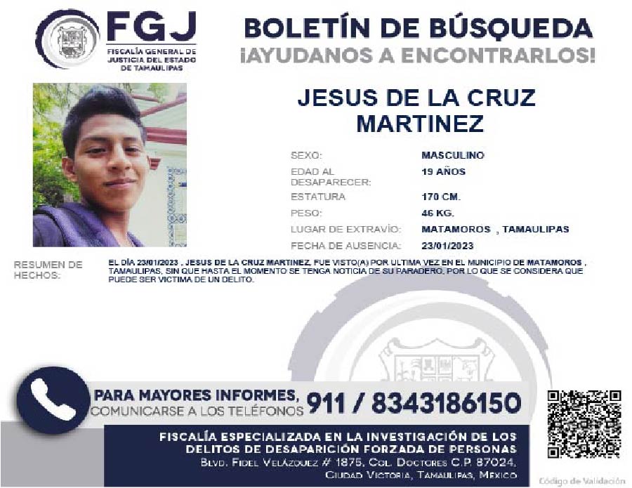 Boletín de Búsqueda jesus