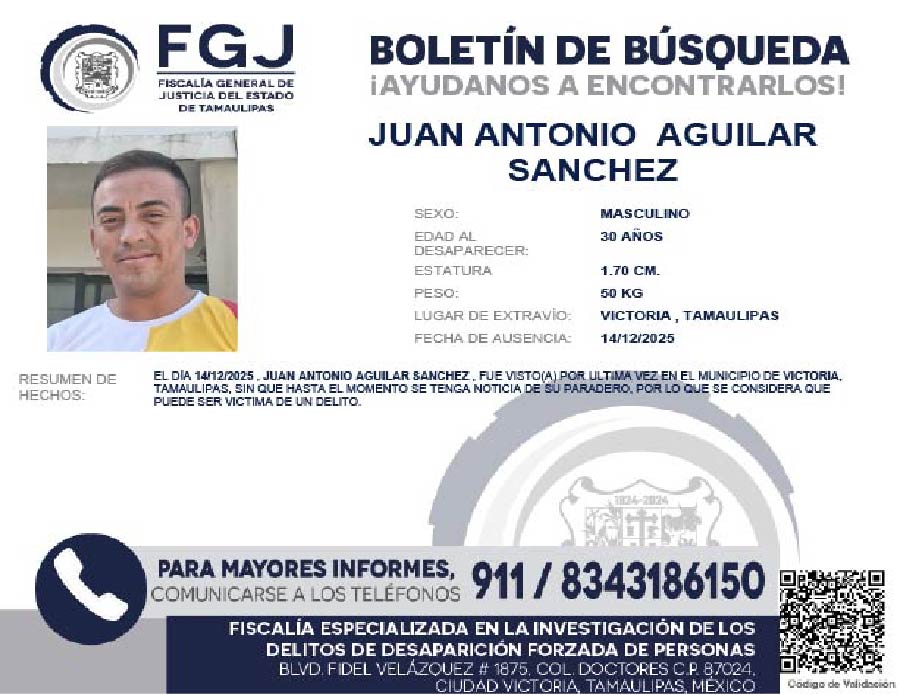 Boletín de Búsqueda Juan Antonio