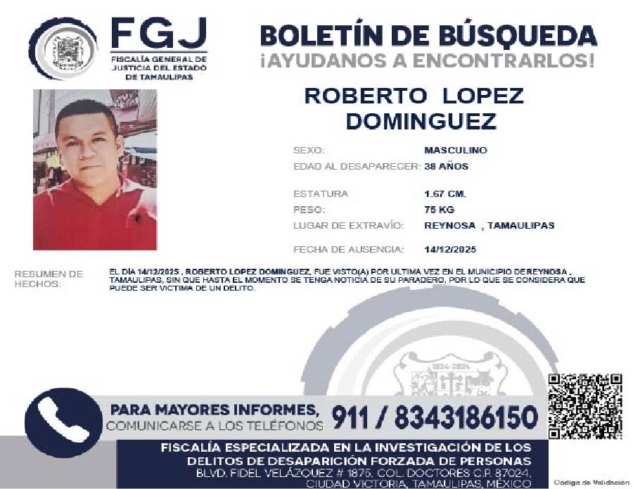 Boletín de Búsqueda Roberto