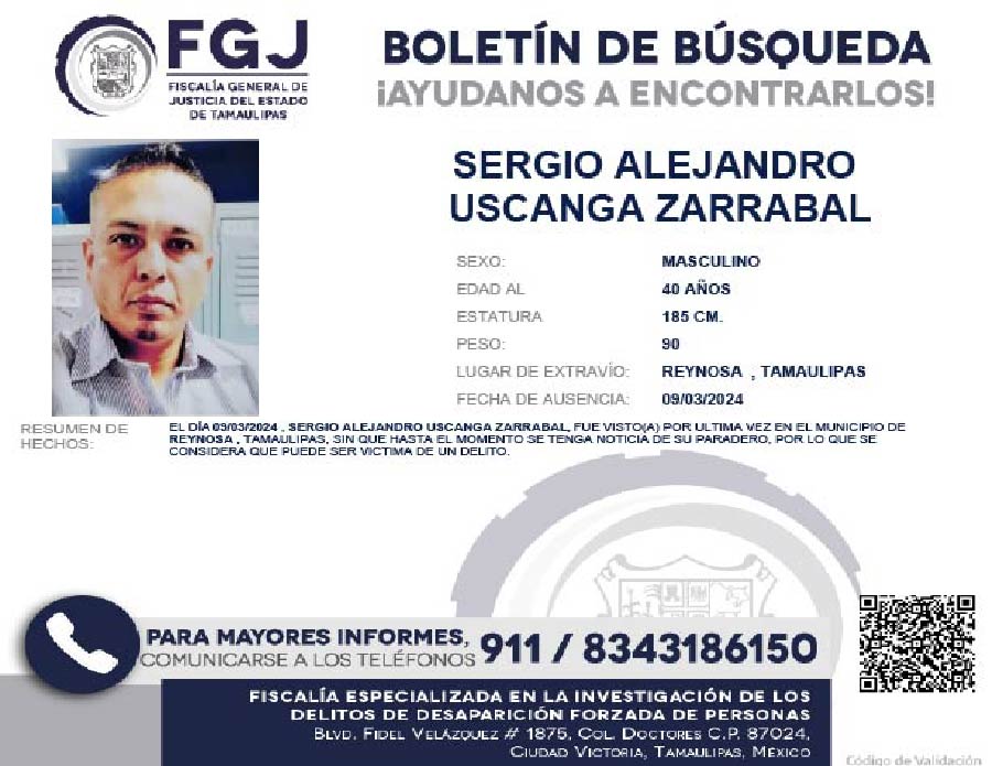 Boletín de Búsqueda Sergio Alejandro