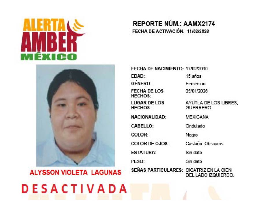 Alerta Amber Alysson Violeta