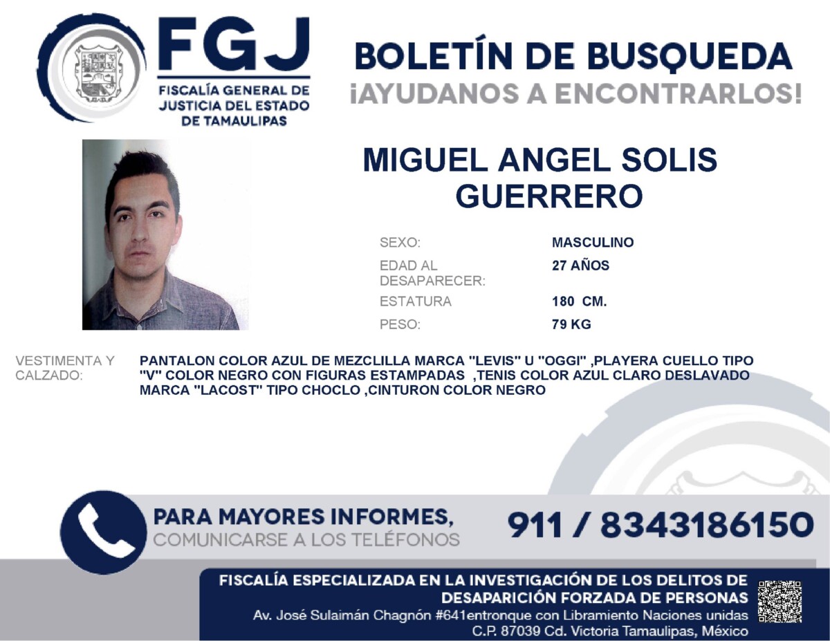Boletín de Búsqueda Miguel Ángel
