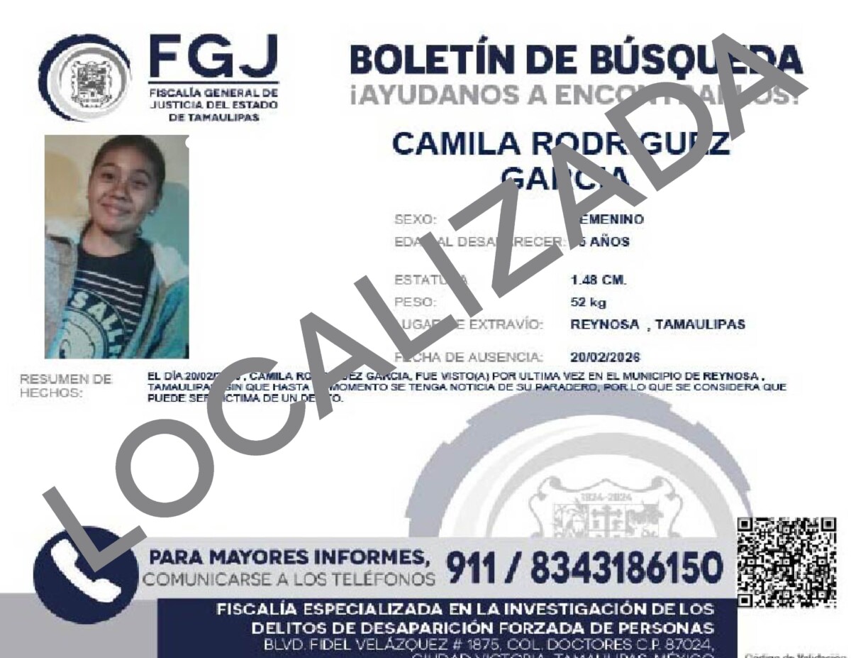 Boletín de Búsqueda Camila Rodriguez