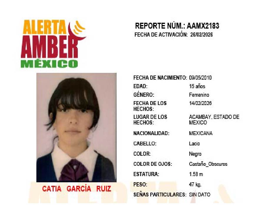 Alerta Amber Catia Garcia