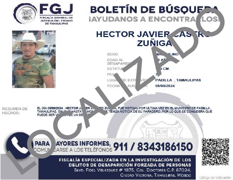 Boletín de busqueda Hector Javier