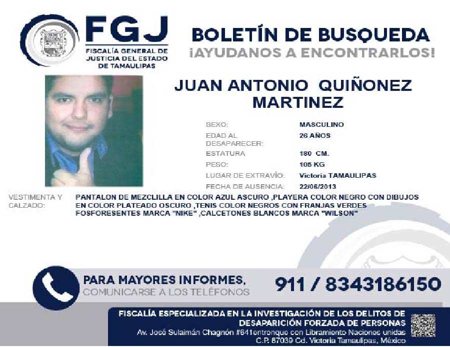 Boletín de Búsqueda Juan Antonio
