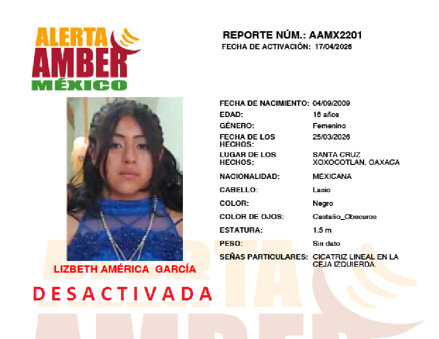 Alerta Amber Lizbeth America