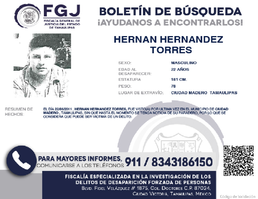 Boletín Busqueda Hernan