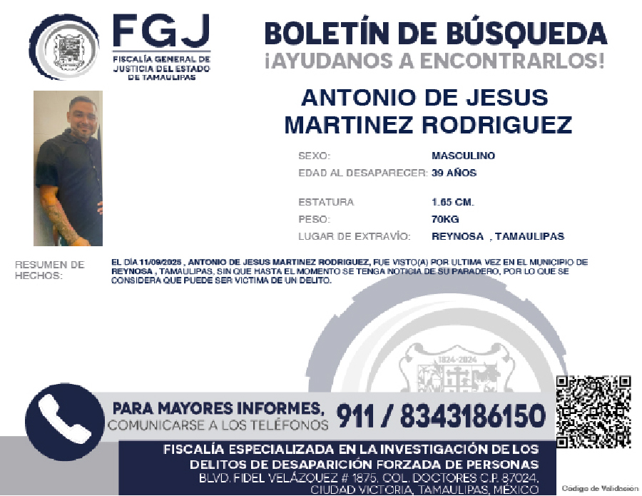 Boletín de Búsqueda Antonio de Jesus