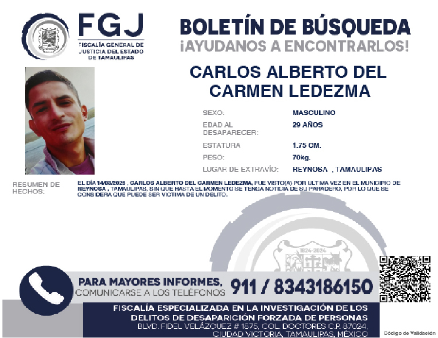 Boletín de Búsqueda Carlos