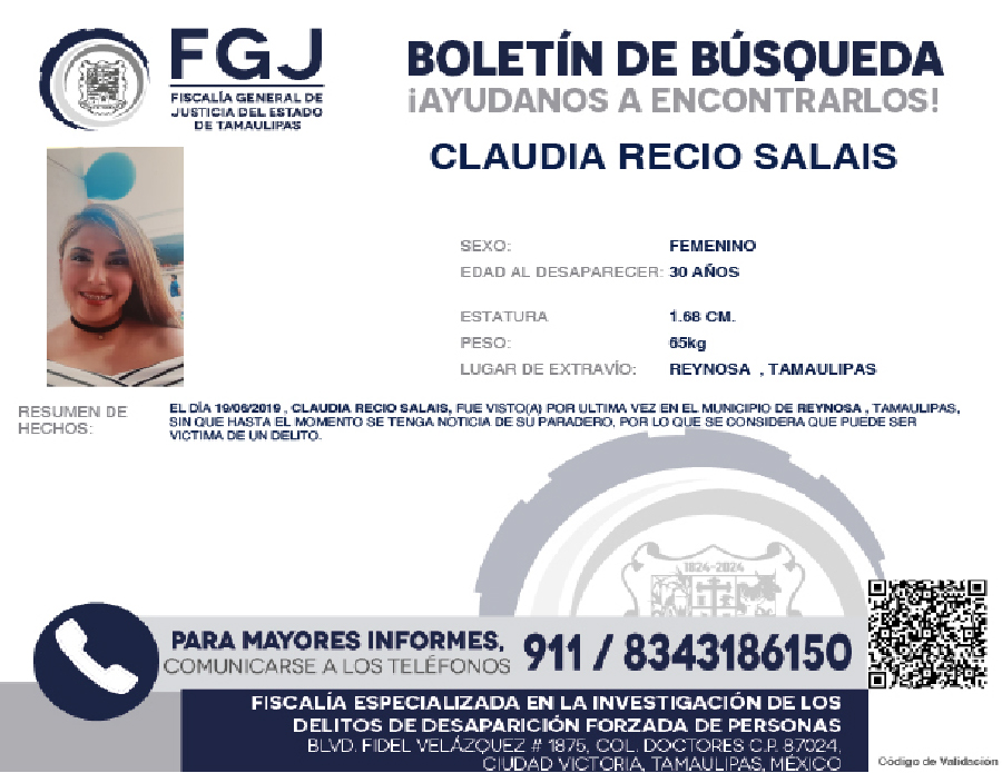 Boletín de Búsqueda Claudia