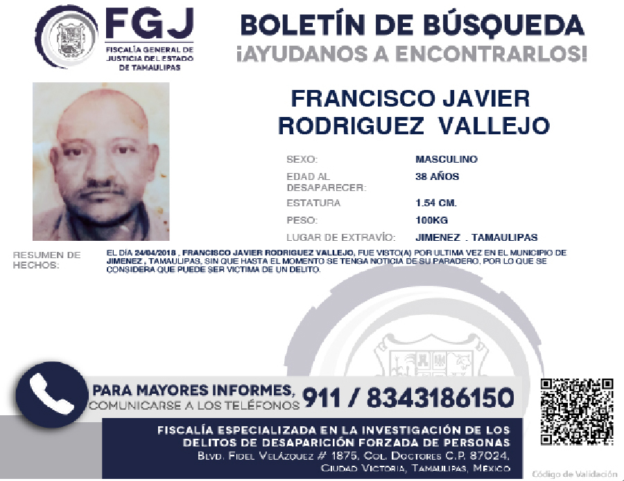 Boletín de Busqueda Francisco