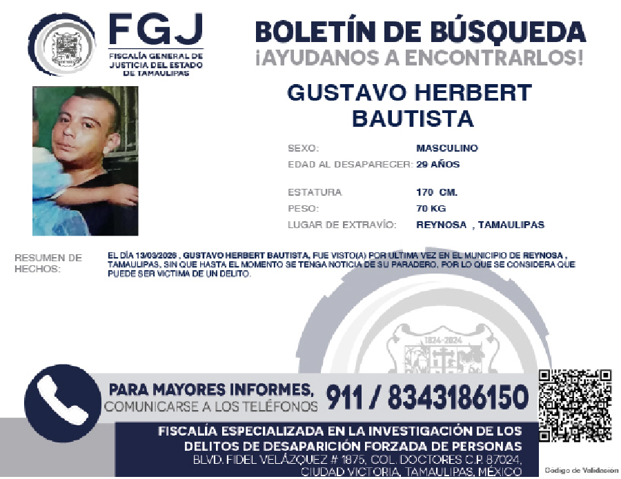 Boletín de Búsqueda Gustavo Herbert