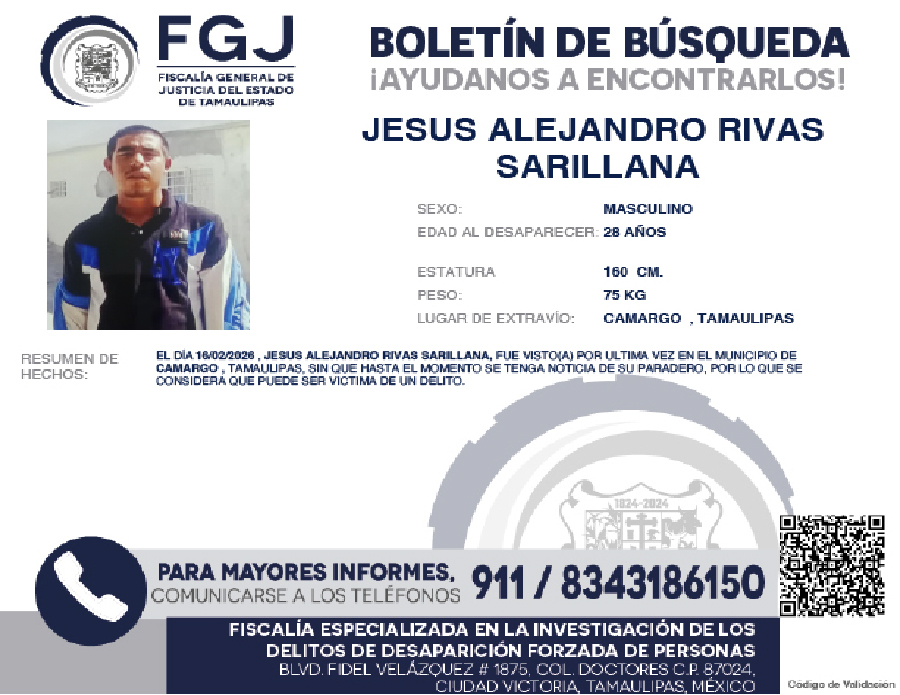 Boletín de Búsqueda Jesus