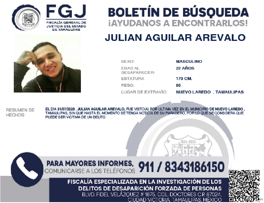 Boletín de Busqueda Julian Aguilar