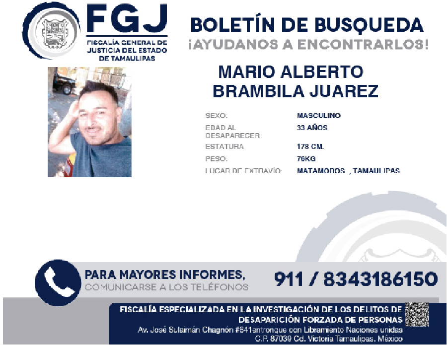 Boletpin de búsqueda Mario Alberto