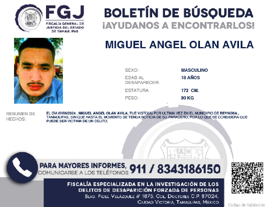 Boletín de Busqueda Miguel Angel