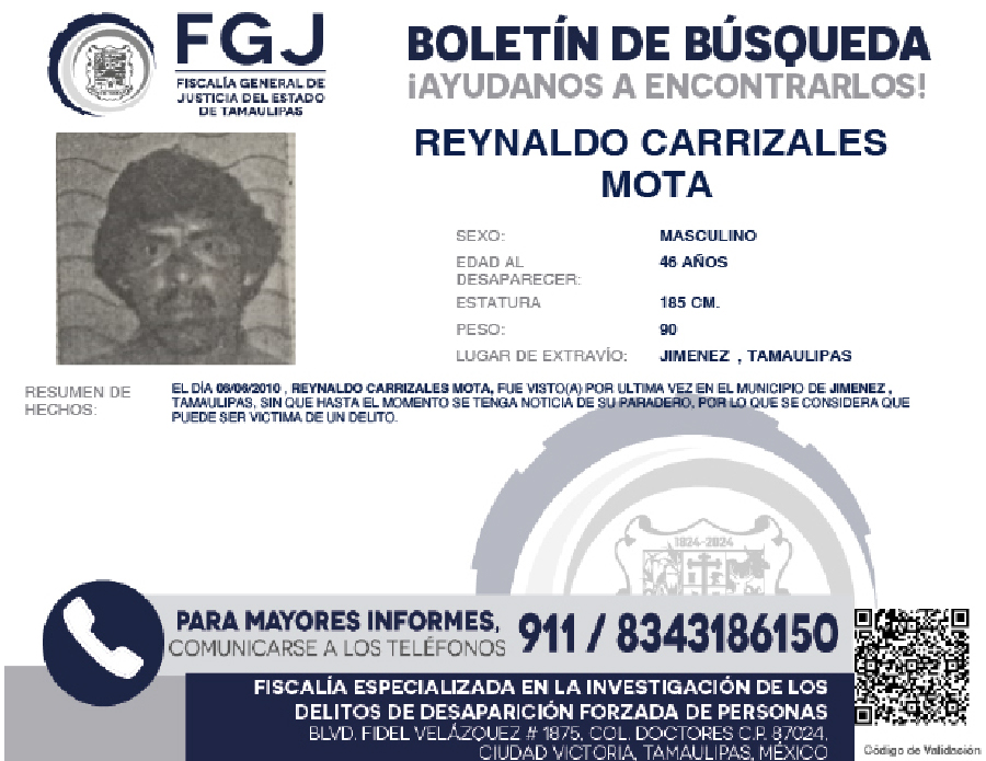 Boletín de Búsqueda Reynaldo