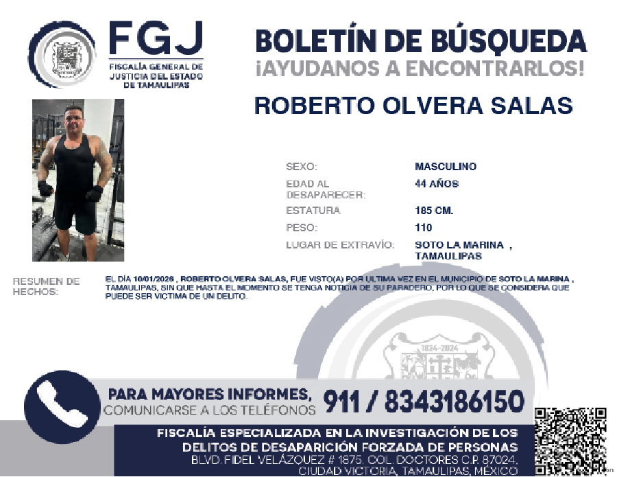 Boletín de búsqueda Roberto