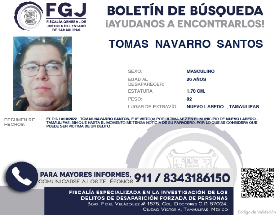 Boletín de Busqueda Tomas